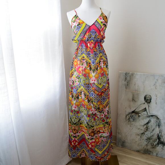 ASOS Swim Multi-pattern colorful maxi coverup dress size 4 S - Picture 1 of 7